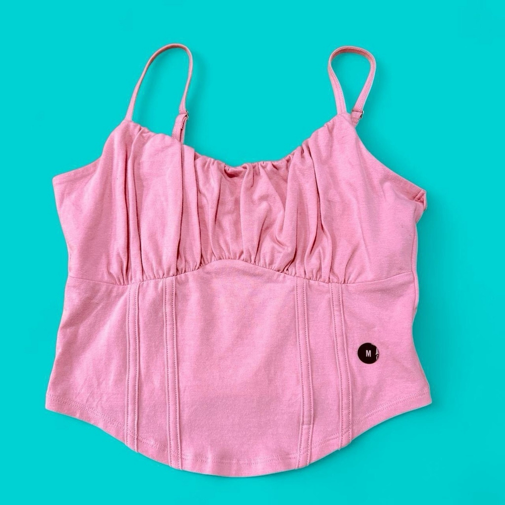 Hollister Pink Bustier Camisole Top M Coquette Corset Balletcore Feminine NWT - Picture 3 of 6